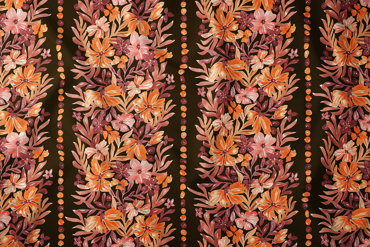 Vertical Fall Flora Seamless pattern, a Pattern Graphic by SirenaArt (Photo 10 of 16)