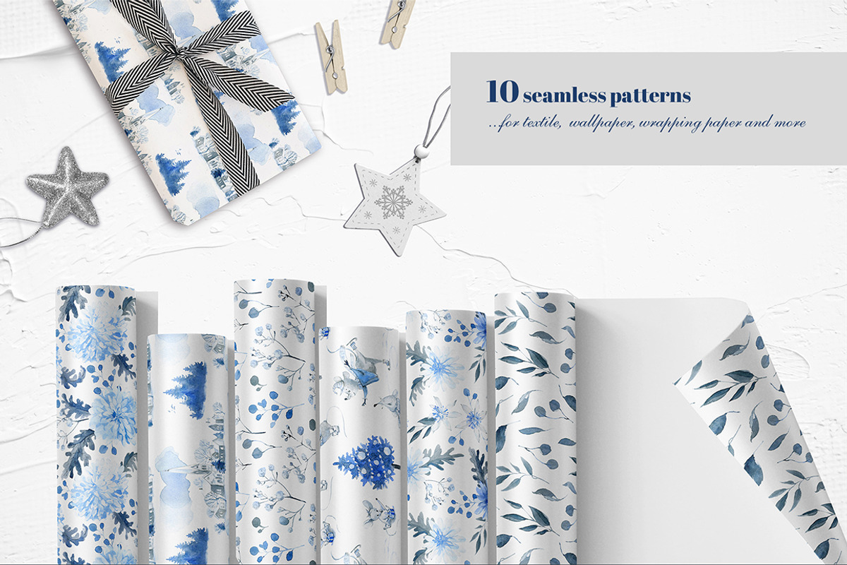 Snow Mice. Clipart set., a Decorative Illustration by Dinkoobraz (Photo 6 of 12)