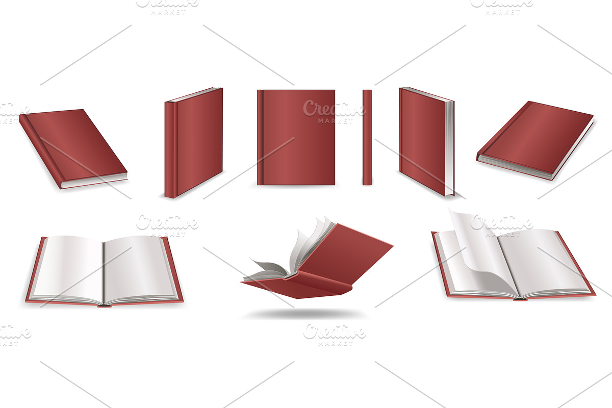 Realistic books set. Learning or, an Education Illustration by the8monkey