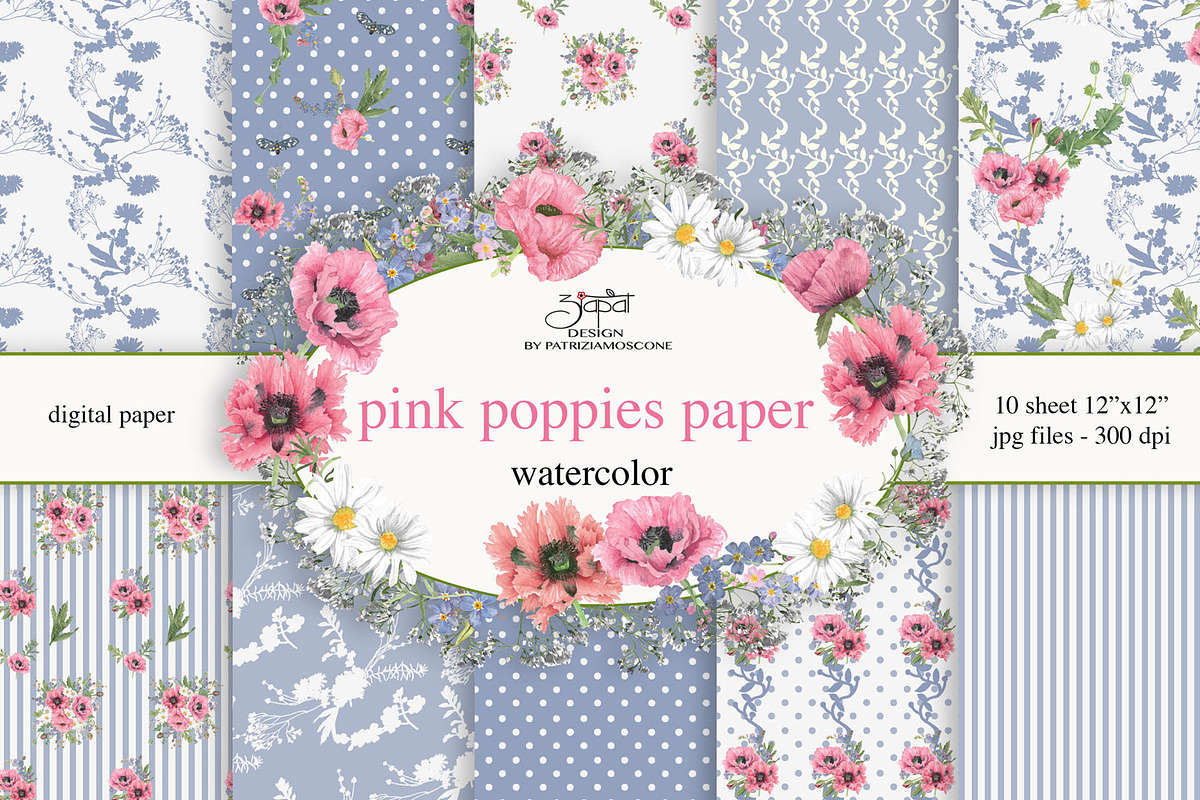 Pink poppies paper, an Illustration by patriziamoscone (Photo 1 of 4)
