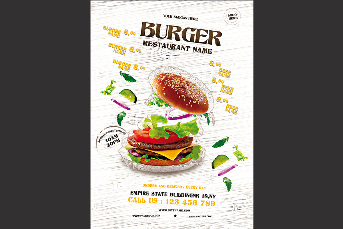 Burger Flyer, a Flyer Template by DSGraphicDesign
