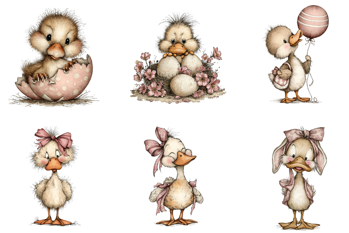 Whimsical - Easter Duck Clipart, an Illustration by CreationArt (Photo 6 of 6)