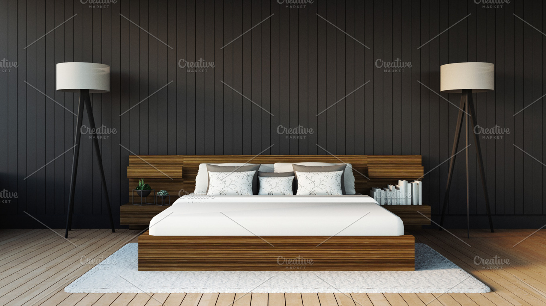 Modern Bedroom / 3D render image, an Architecture Photo by TONTECTONIX