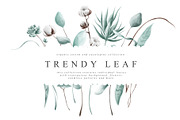 Trendy Leaf Collection, a Texture Illustration by Julia Dreams (Thumbnail 1 of 10)