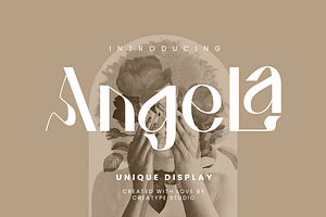Angela Unique Display, a Font by Creatype Studio