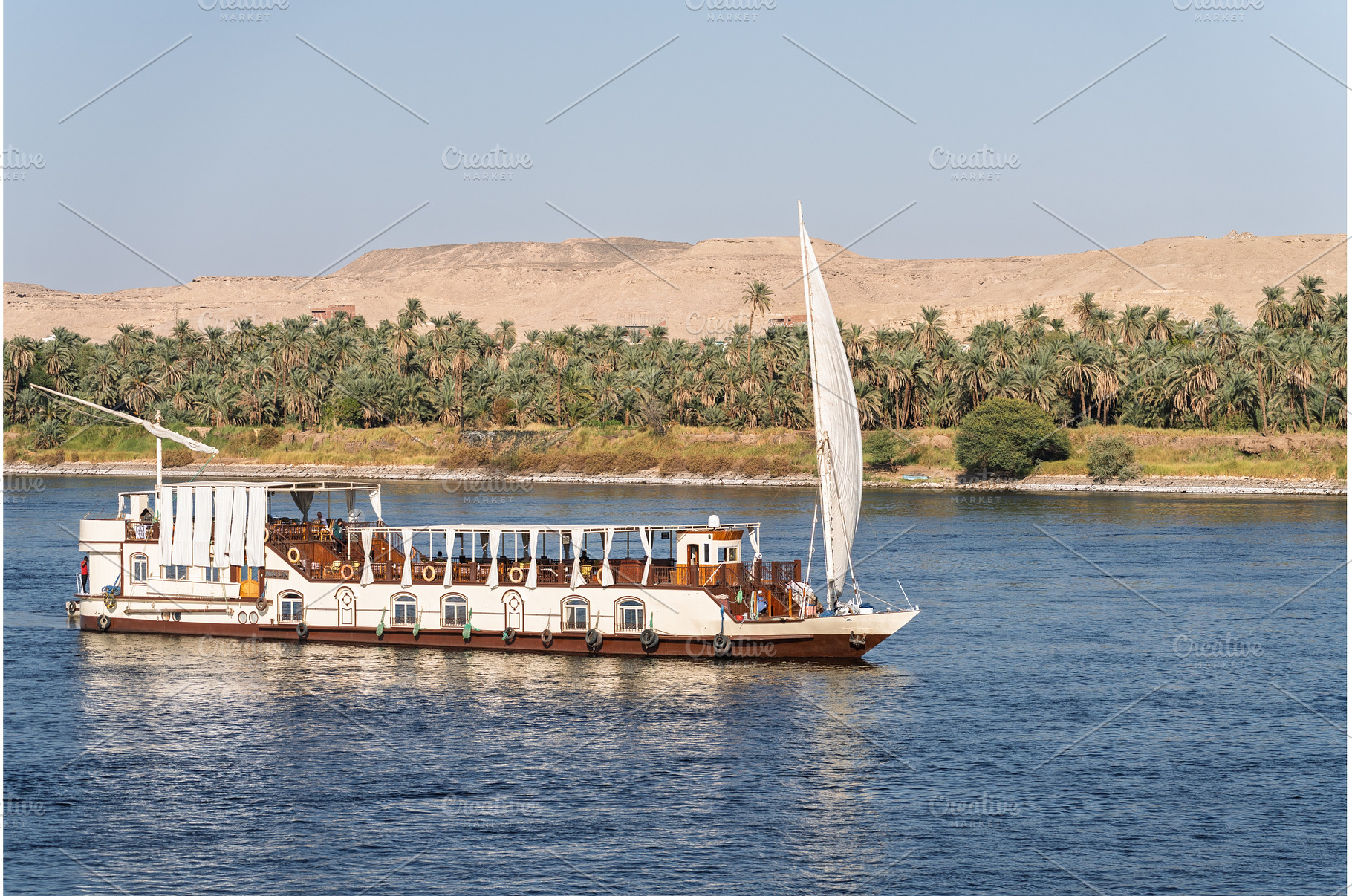 Dahabiya sailing Nile cruise boat, a Transportation Photo by Backyard Stock