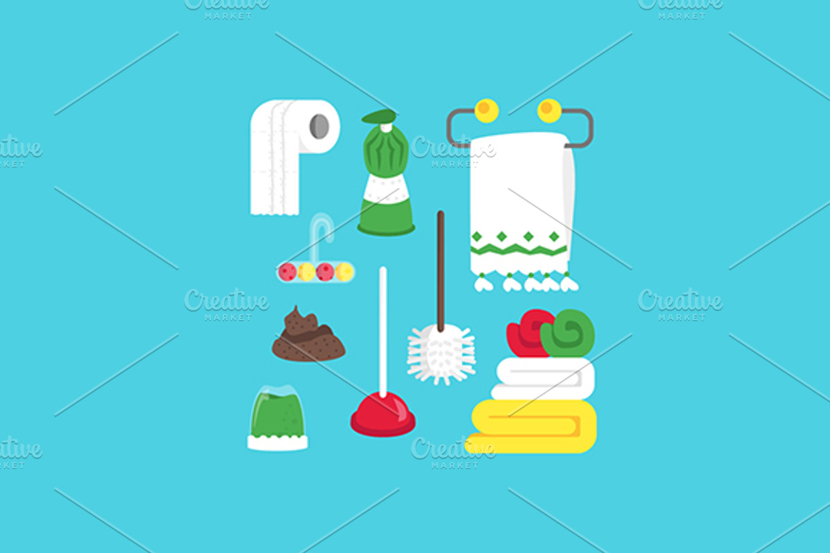 Poop, cleaning equipment and soap, an Illustration by MarioMovement