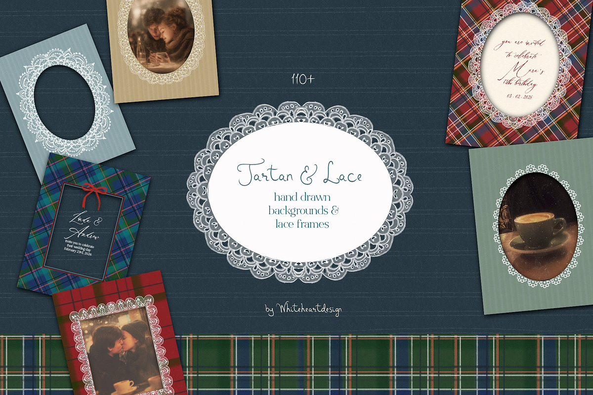Christmas Lace Frames & Backgrounds, an Object Graphic by whiteheartdesign (Photo 1 of 18)