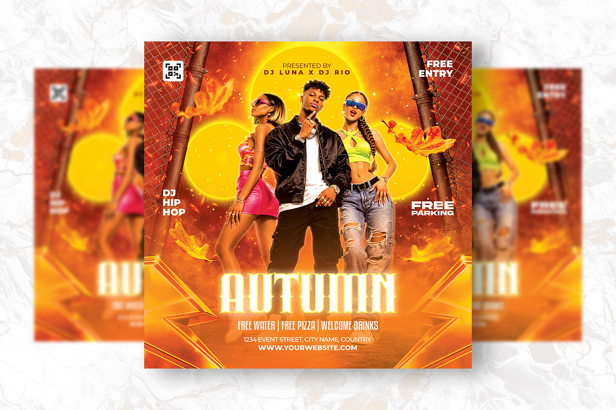 Autumn Party Flyer Design Template, a Flyer Template by Shajib Shikder (Photo 2 of 2)