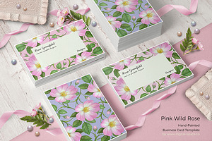 Pink Wild Rose PSD Business Card, a Business Card Template by Digital Space
