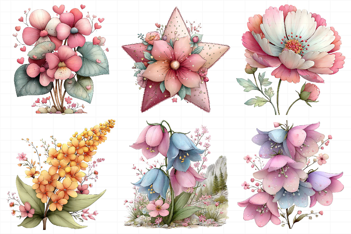 Watercolor Wildflower Clipart, an Illustration by Daily.Designs (Photo 3 of 8)