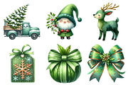 Green Christmas Sublimation Clipart, an Illustration by Daily.Designs (Thumbnail 4 of 5)