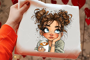 Whimsical Valentine Coffee Girl Clip, an Illustration by OK Design (Thumbnail 5 of 6)