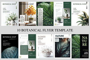 10 Botanical flyer templates, a Templates & Theme by AaishaRaeesAhmed