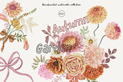 Autumn Garden floral watercolor fall, a Decorative Illustration by SunnyAfternoons (Thumbnail 1 of 18)