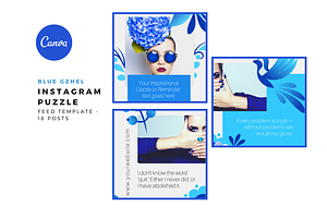 Blue Gzhel, Canva Instagram Puzzle