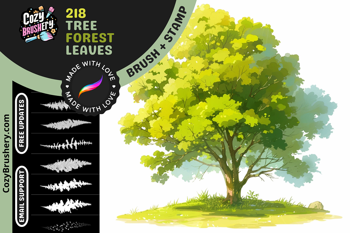 Procreate Tree Stamps, a Brush Add-On by Cozy Brushery (Photo 1 of 7)
