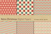 Retro Christmas Digital Papers, a Texture Graphic by Chus Moreno Studio (Thumbnail 3 of 3)