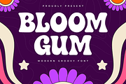 Bloom Gum – A Modern Groovy Font, a Serif Font by overlaytemplates (Thumbnail 1 of 5)
