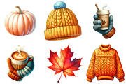 Fall Aesthetic Clipart, an Illustration by Watercolor design (Thumbnail 2 of 4)