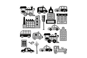 City life elements seamlessly, a Transportation Illustration by AlexZeL