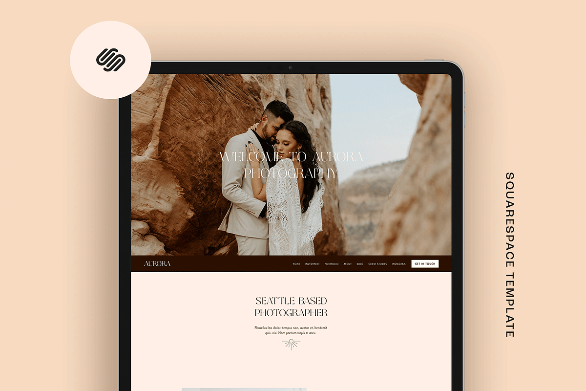 Photographer Squarespace 71 Template, a Websites & App Template by Kseniia_Design (Photo 1 of 9)