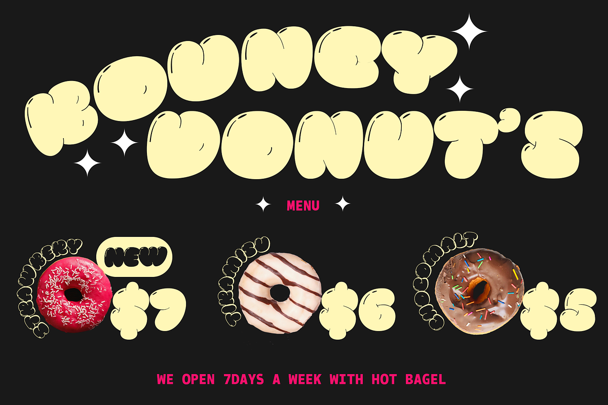 Pluffy Loon | Baloon Bubble Font, a Sans Serif Font by Jolicia Type (Photo 9 of 13)