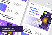 Cyber Swift Ink - VPN Landing Page, a Landing Page Template by SquidPixey (Thumbnail 1 of 5)