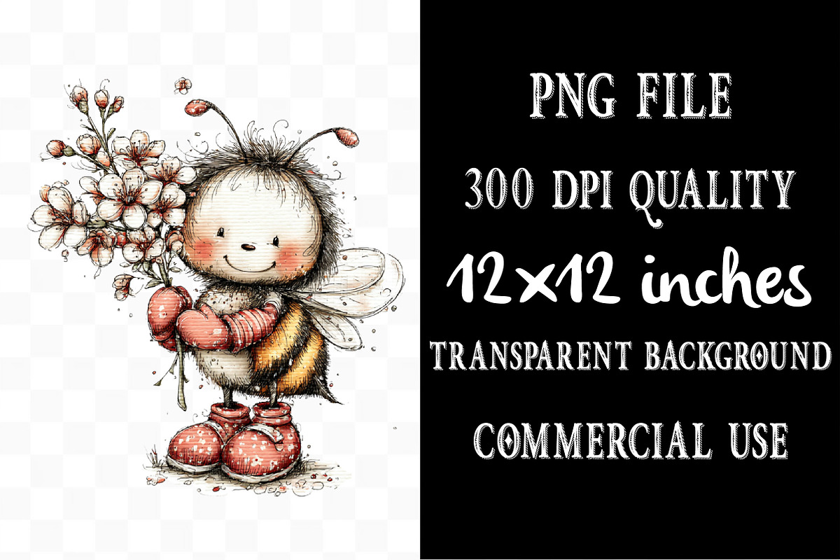 Whimsical Spring Bee Clipart, an Illustration by Designking (Photo 4 of 5)