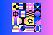 Geometric Squares Grid Pattern, a Pattern Graphic by Neo Geo (Thumbnail 3 of 6)