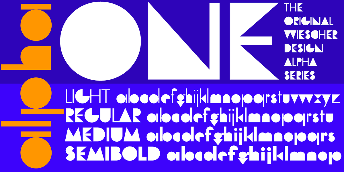 AlphaOne, a Font by Wiescher-Design (Photo 1 of 8)