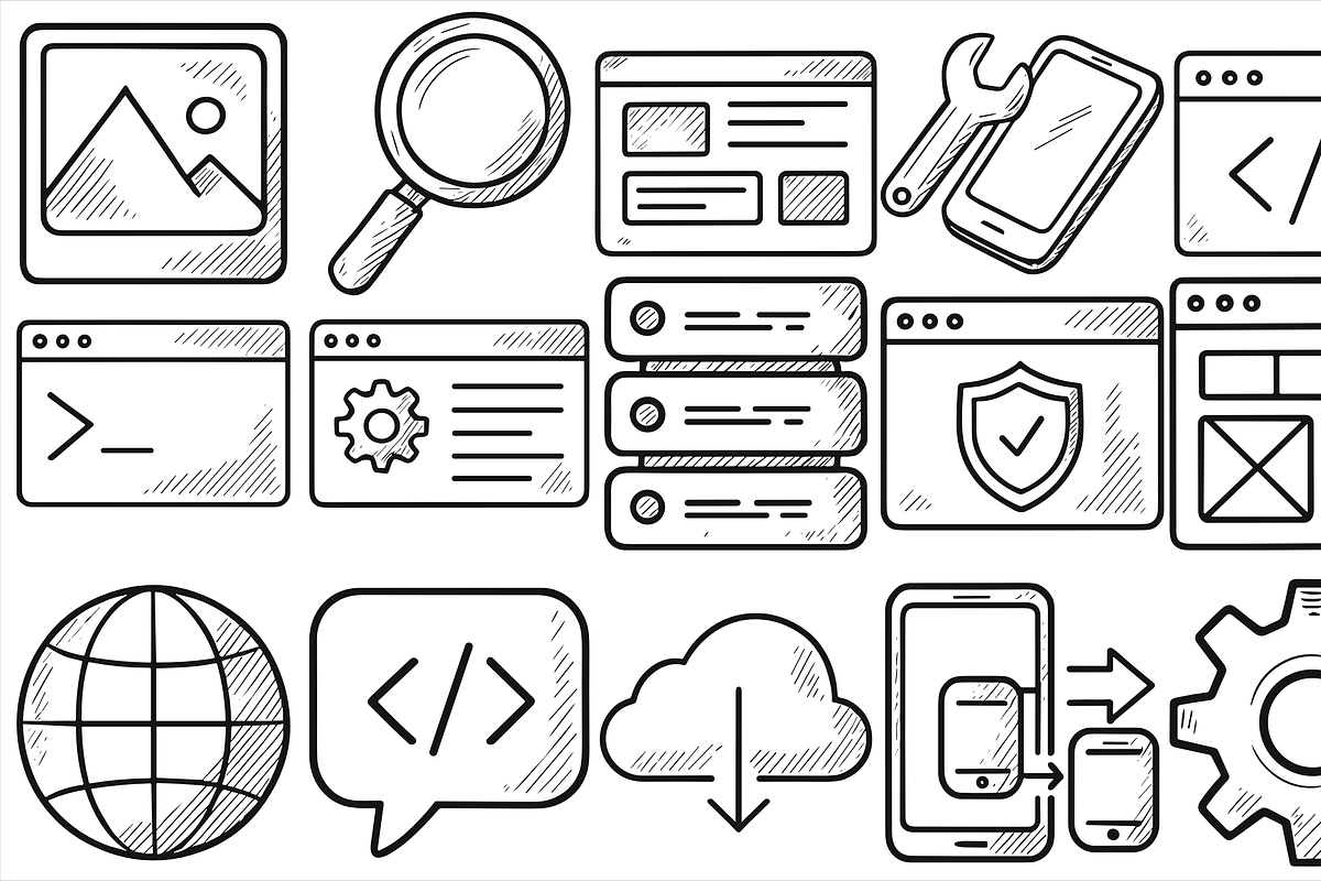 Web Development Icons, an Object Graphic by nikagraphic