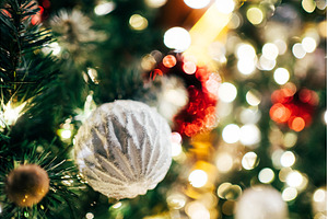 White ornament decorating christmas, a Holiday Photo by Anna Efetova