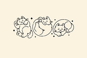 Lazy cute cats. Lineart collection, an Animal Illustration by heyXeni (Thumbnail 4 of 11)