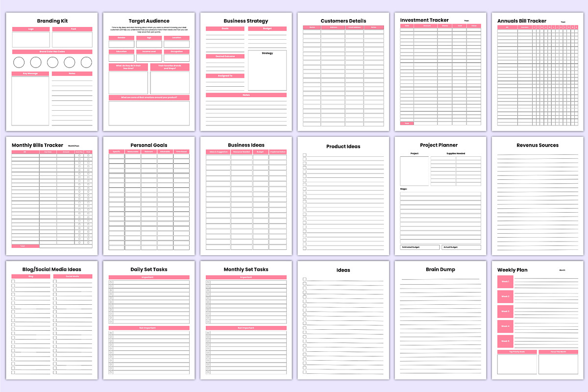 2025-26 Girl Boss Planner Bundle, a Stationery Template by Mustafiz (Photo 4 of 6)