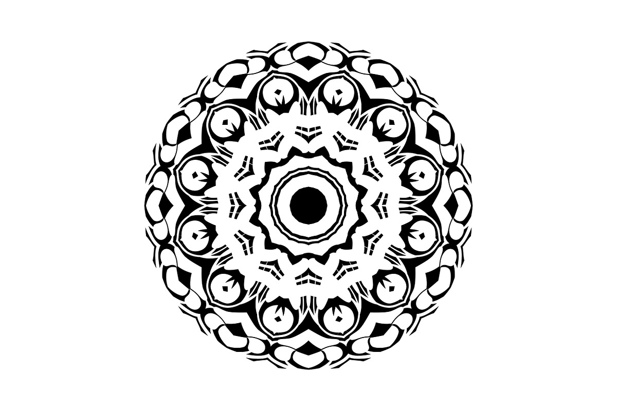 Ornamental Black White Mandala Pack, a Decorative Illustration by NJ Himel (Photo 67 of 103)