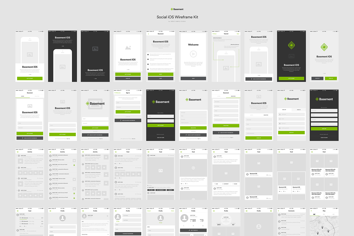 App Design Starter Kit, an UI Kit Template by Great Simple