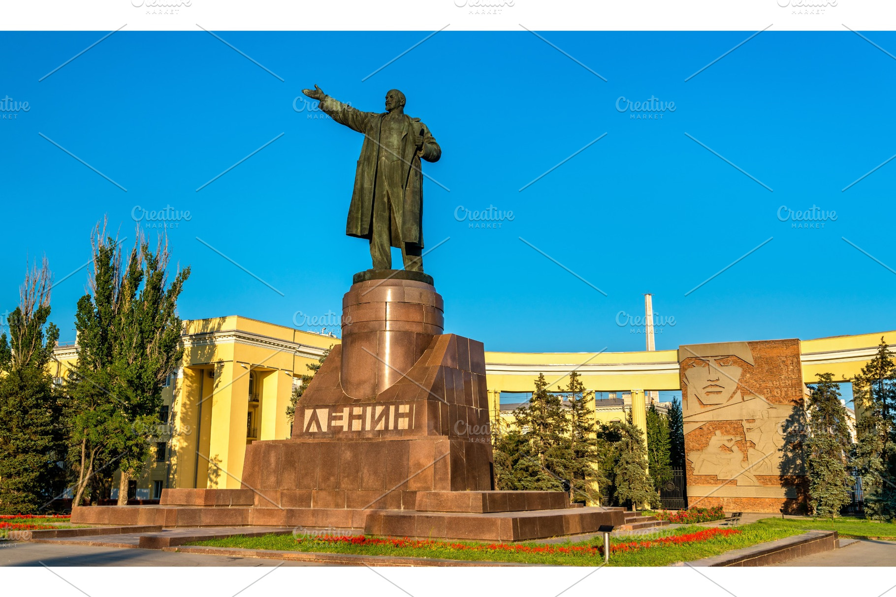 Monument of vladimir lenin on lenin stock photo containing lenin and volgograd, an Architecture Photo by Leonid Andronov