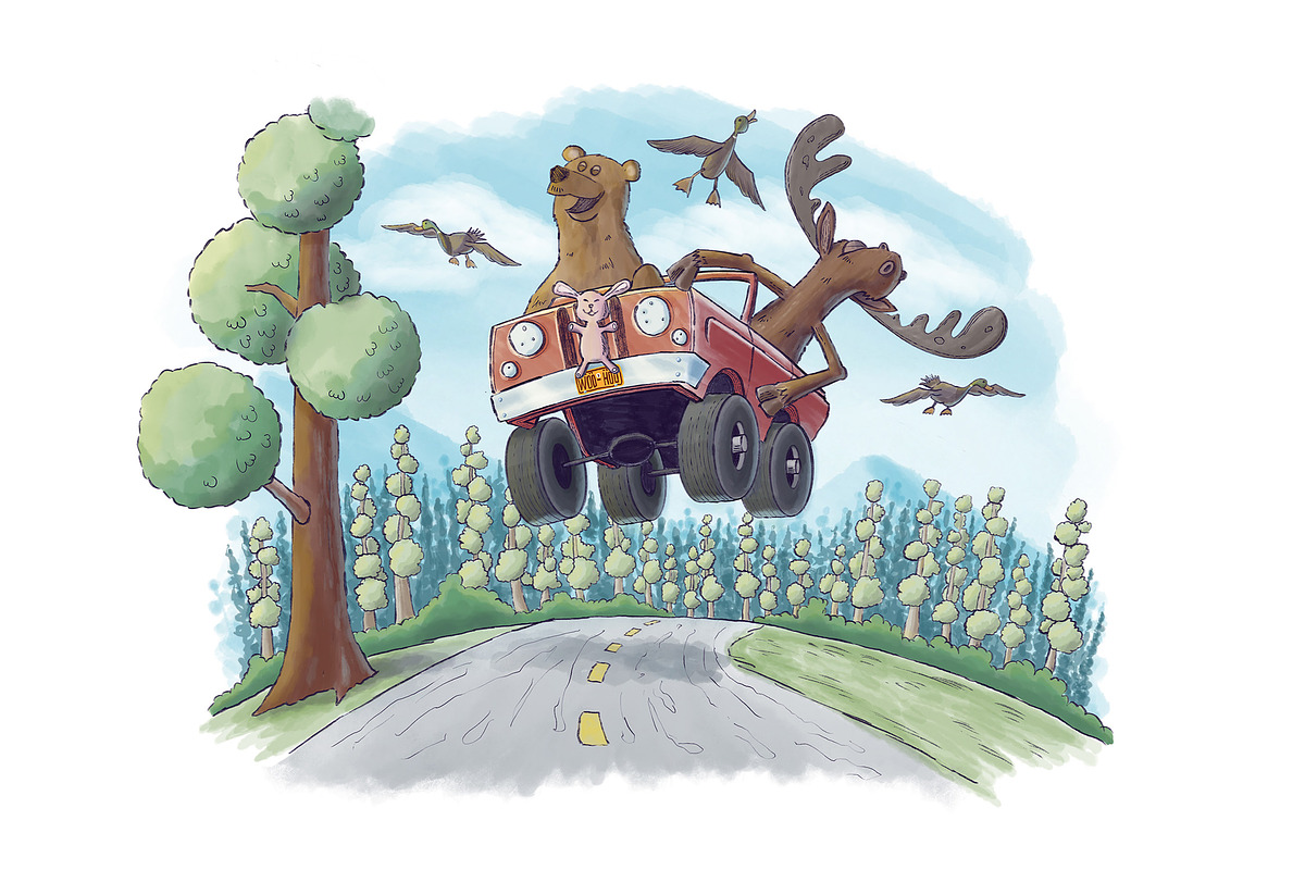 Joy Ride, an Animal Illustration by blue67sign