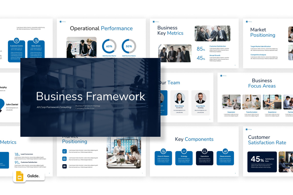 Business Framework Google Slides, a Presentation Template by Loin Studio (Photo 1 of 4)
