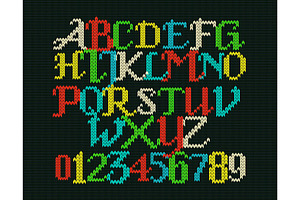 Christmas knitted font
