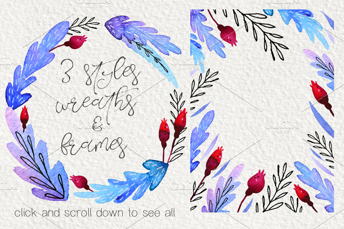 Ice Wine. Watercolor design set, a Decorative Illustration by Astel (Photo 2 of 6)