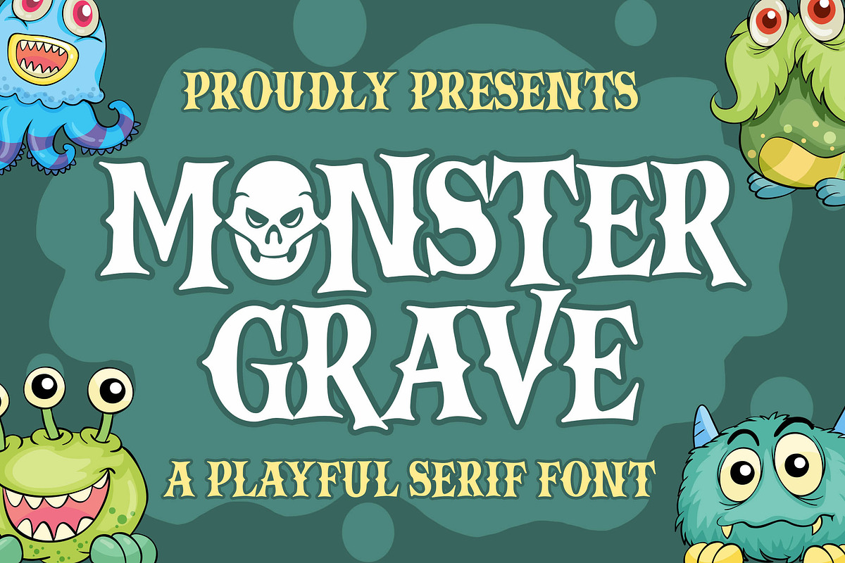 Monster Grave a Playful Serif Font, a Serif Font by Blankids Studio (Photo 1 of 6)
