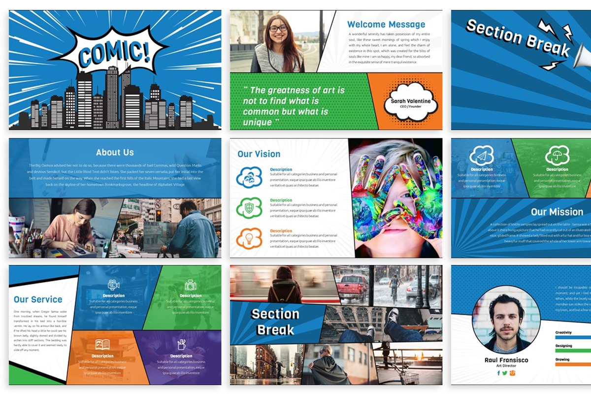 Comic - Fun Keynote Presentation, a Presentation Template by SlideFactory