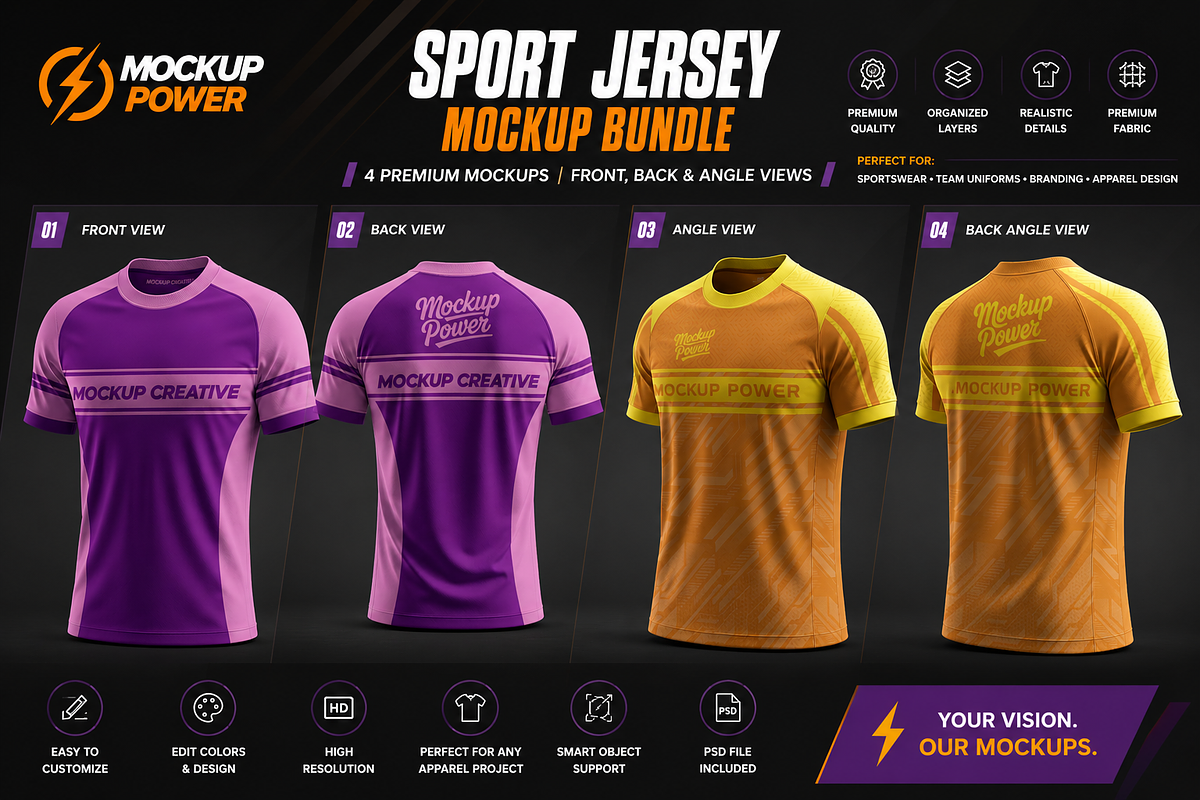 Premium Sports T-Shirt Short Mockup, a Shirt Mockup by Mockup Power (Photo 4 of 4)