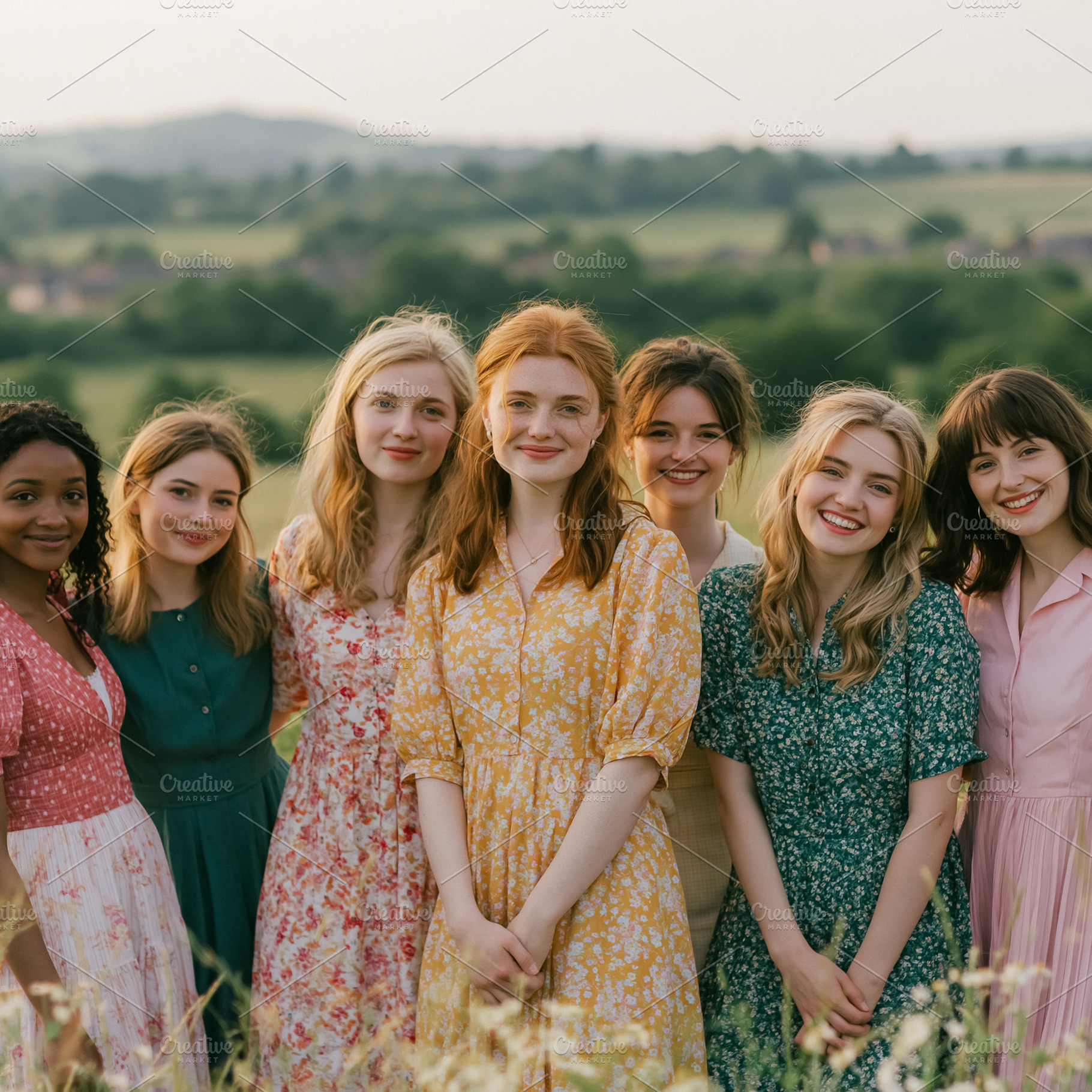 Diverse group of smiling young women embracing friendship and to, a Person Photo by Studio ANNA