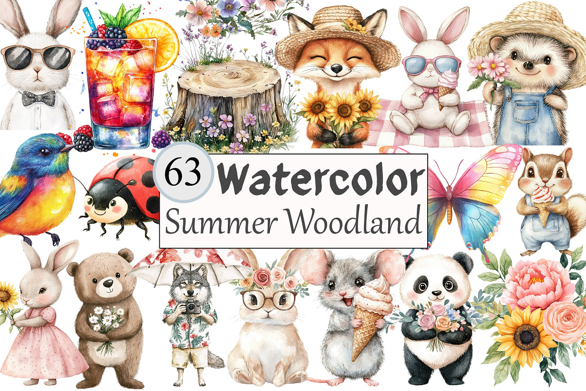 Summer Woodland Clipart, a Seasonal Illustration by Design Market (Photo 1 of 5)