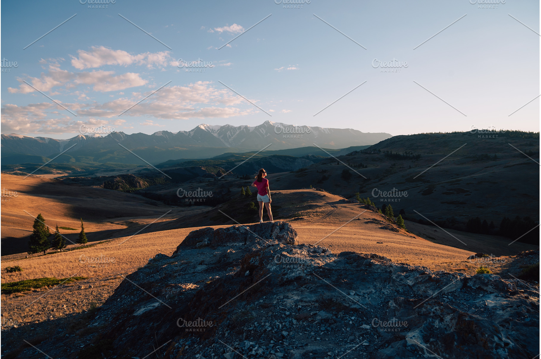 Woman Admiring Mountain Landscape at, a Person Photo by Jan Jack Russo Media