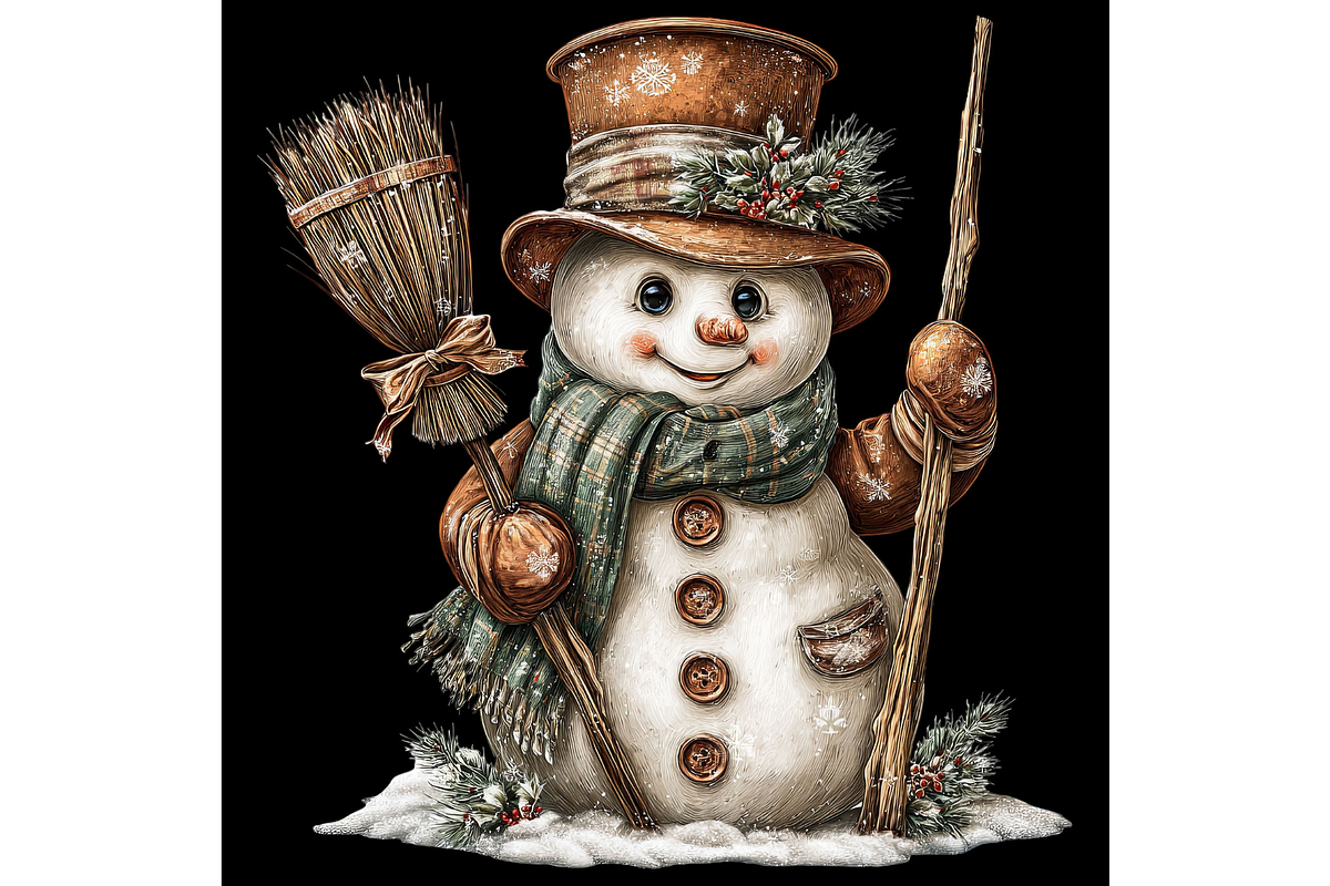 Cozy Snowman Clipart JPG, an Illustration by Memories By Lea (Photo 3 of 17)