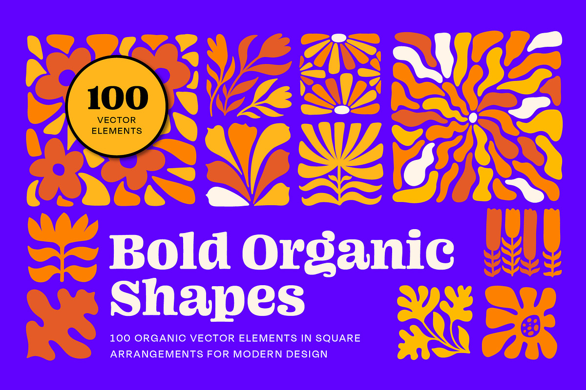 100 Bold Organic Vector Shapes, an Object Graphic by Pencil Twist (Photo 1 of 8)